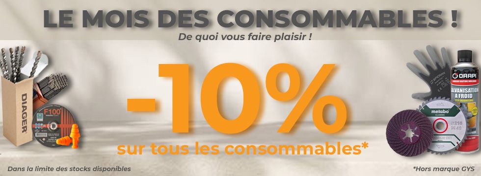 -10% les consommables