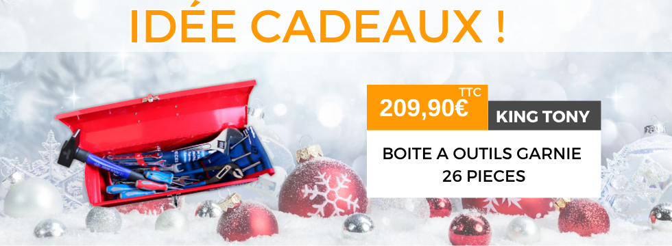 Idée cadeau Noël : Caisse à outils garnie King Tony