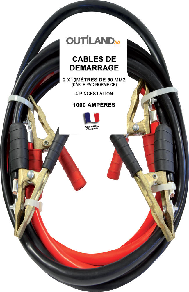 Câble de démarrage pour batterie 1000AMP 2AWG CCA voiture les