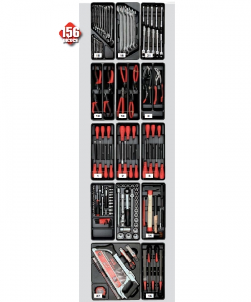 Boite à outils Mob Outillage : boite à outils 5 cases, caisse à outils  garnie en métal : Outiland