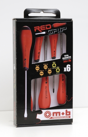 Jeu 6 Tournevis Redgrip 4 fentes + 2 phillips MOB OUTILLAGE