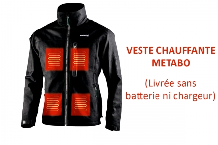 Blouson chauffant HJA 14.4-18 sans fil Metabo Taille M