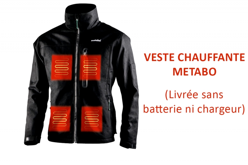 blouson chauffant pour le travail ou les loisirs HJA 14.8 - 18 sans fil  Metabo taille XXL