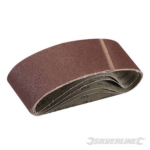 Lot de 5 bandes abrasives 75x533 - gros grain 60 Silverline.