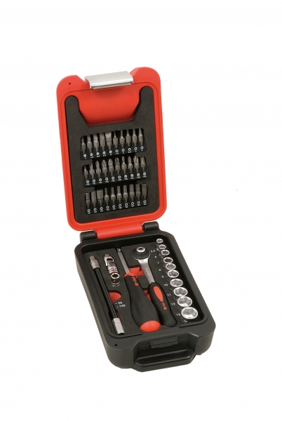 Elixir - coffret douille cliquet,cle cliquet 1/4'',douilles et coffrets,outillage  mecanique auto professionnel,utilisé pour vélo, moteur de moto (46 PCS) -  Clés et douilles - Rue du Commerce