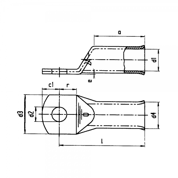 Connecteur cuivre pour câble 16mm² et serrage M6