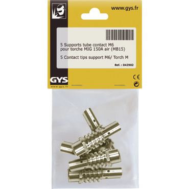 5 supports de tube contact M6 pour torche 150A (MB15) GYS