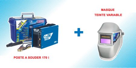 pack soudeur poste à souder air liquide 170i et masque lcd teinte variable