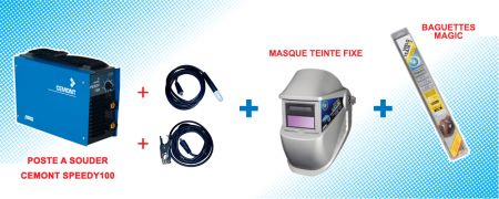 poste à souder cemont speedy 100 + Masque soudeur électronique + 6 baguettes de soudure magic