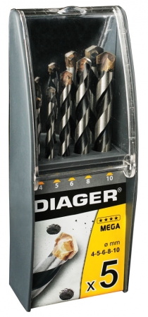 Coffret forets béton carbure x5 MEGA usage intensif DIAGER