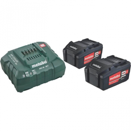 Set de 2 batteries 18V Li-Power 5.2Ah + un chargeur ASC55 Metabo