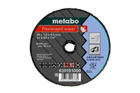 Disque &agrave; tron&ccedil;onner Flexiarapid Super 76x2,0x6,0 inox METABO