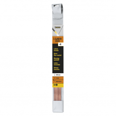 8 Baguettes laiton enrobé Ø 2,0mm L.500 mm GYS
