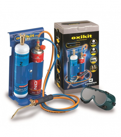 Poste bigaz Oxykit 3100° avec chalumeau, gaz et lunettes Kemper