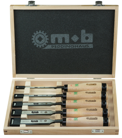 Coffret de 5 ciseaux de sculpteur bois 6 à 25mm MOB