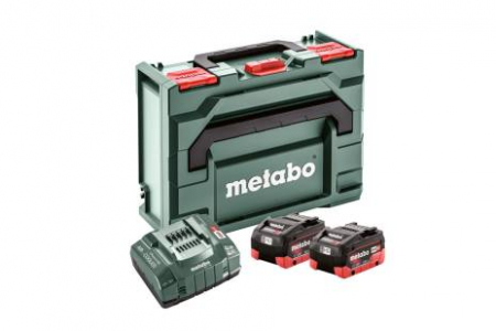 Set de 2 batteries LIHD 8Ah + chargeur ASC 145 en coffret Metabo