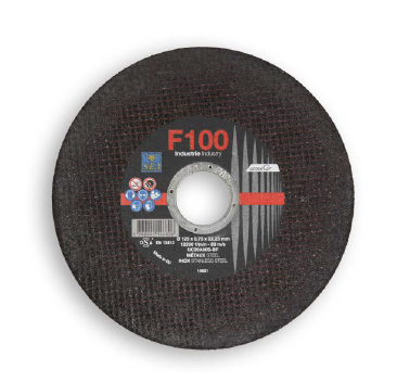 Disque à tronçonner F100 acier 125x0.75x22.23, plat pressé, SEA