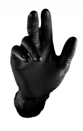 Gants Grippaz noirs boîte de 50 gants Nitrile taille M