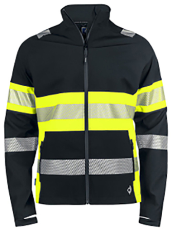 Imperméable en softshell, noir et jaune fluo Homme, Taille L PRO JOB