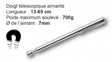 Doigt télescopique aimanté 65cm Mob Outillage