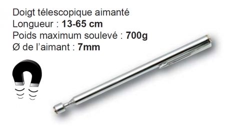 Doigt télescopique aimanté 65cm Mob Outillage