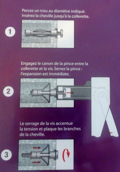 Pince pour chevilles à expansion