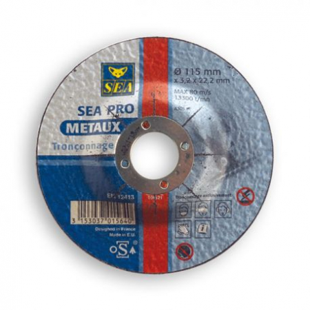 Disque à tronçonner Acier Ø 115x3,2mm SEA